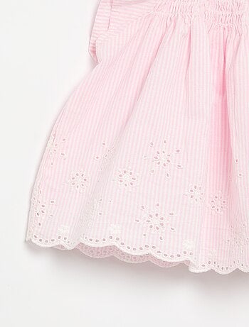 Blouse en popeline avec volants