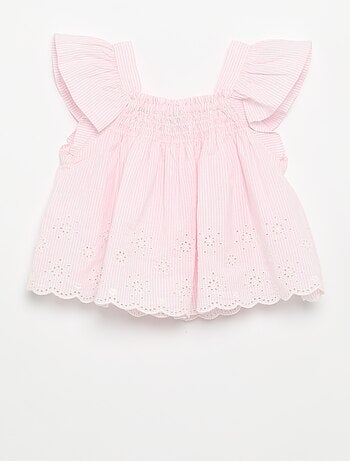 Blouse en popeline avec volants