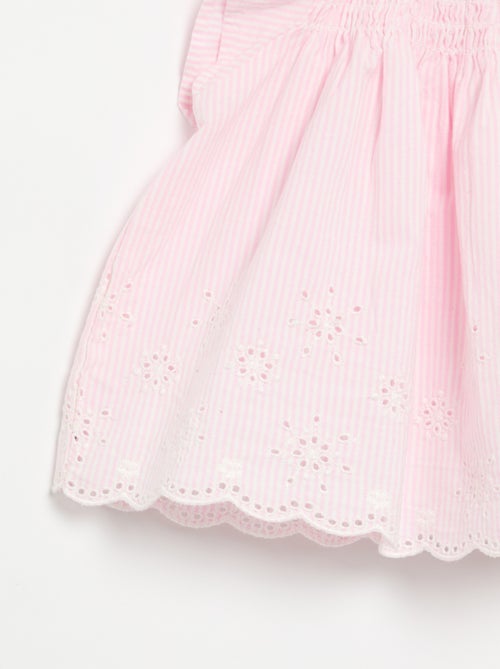 Blouse en popeline avec volants - Kiabi