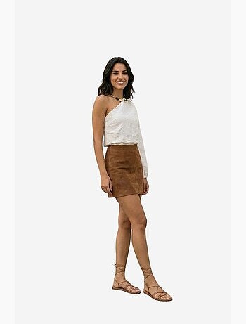 Blouse en popeline de coton asymétrique à découpe my fashion