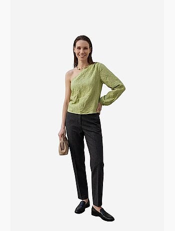 Blouse en popeline de coton asymétrique à découpe my fashion