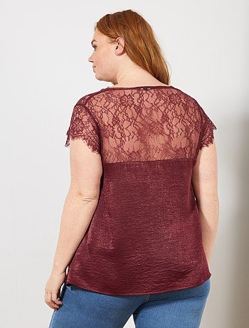 Blouse en satin et dentelle - Kiabi