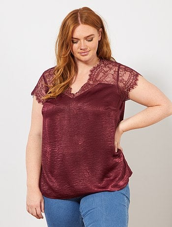 Blouse en satin et dentelle - Kiabi