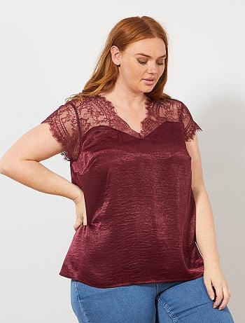 Blouse en satin et dentelle - Kiabi