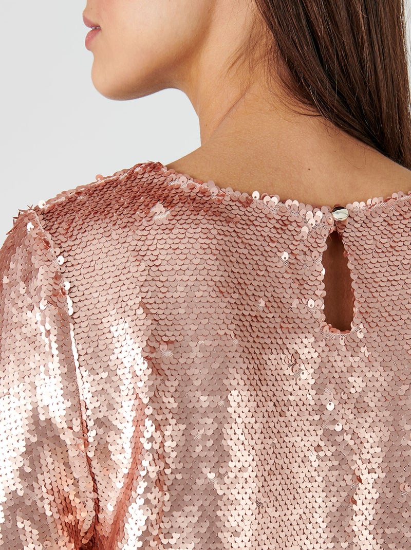 Blouse en sequins - damart Rose clair - Kiabi