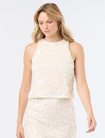 Blouse en sequins sans manches