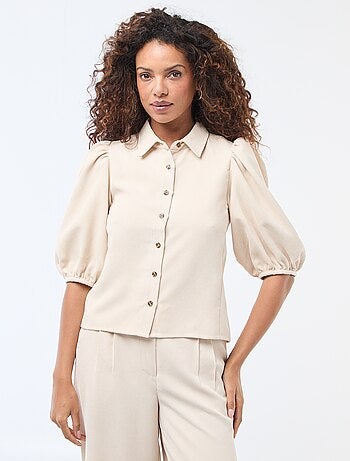 Blouse en velours avec manches 3/4