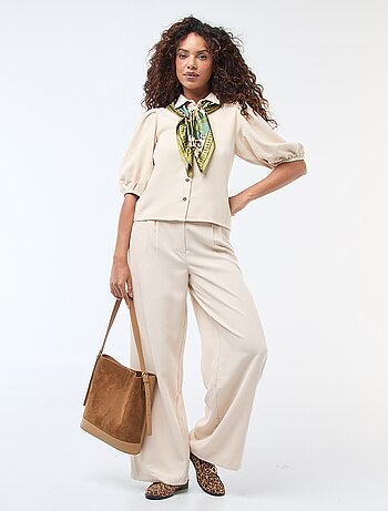 Blouse en velours avec manches 3/4