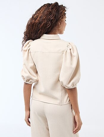 Blouse en velours avec manches 3/4