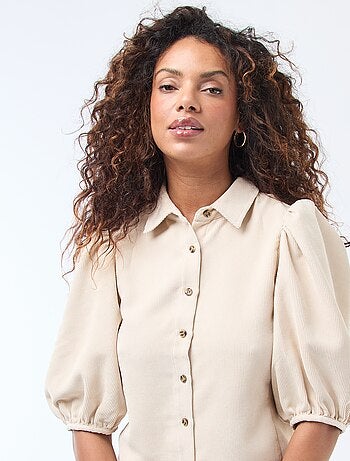 Blouse en velours avec manches 3/4