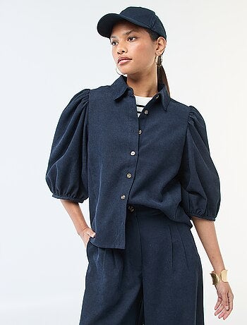 Blouse en velours avec manches 3/4