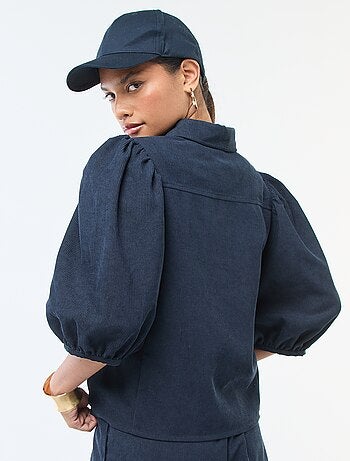 Blouse en velours avec manches 3/4