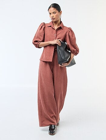 Blouse en velours avec manches 3/4