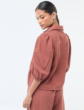 Blouse en velours avec manches 3/4
