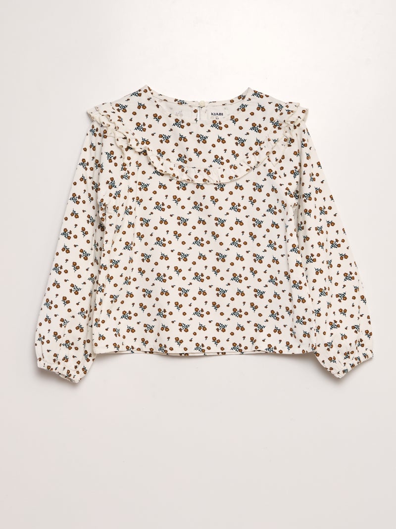 Blouse en velours côtelé Beige - Kiabi