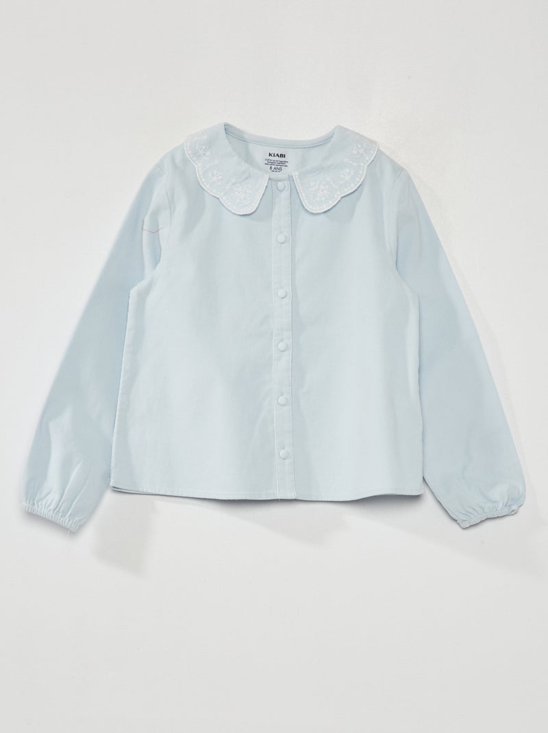 Blouse en velours côtelé Bleu - Kiabi