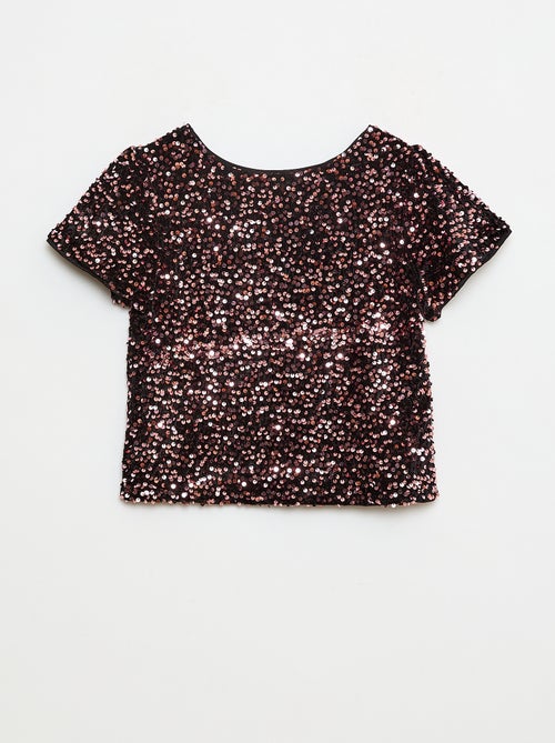 Blouse en velours sequins - Kiabi