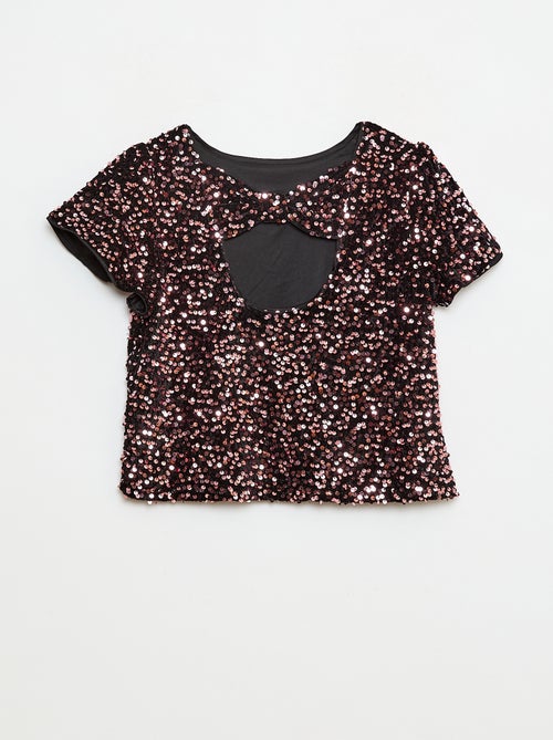 Blouse en velours sequins - Kiabi