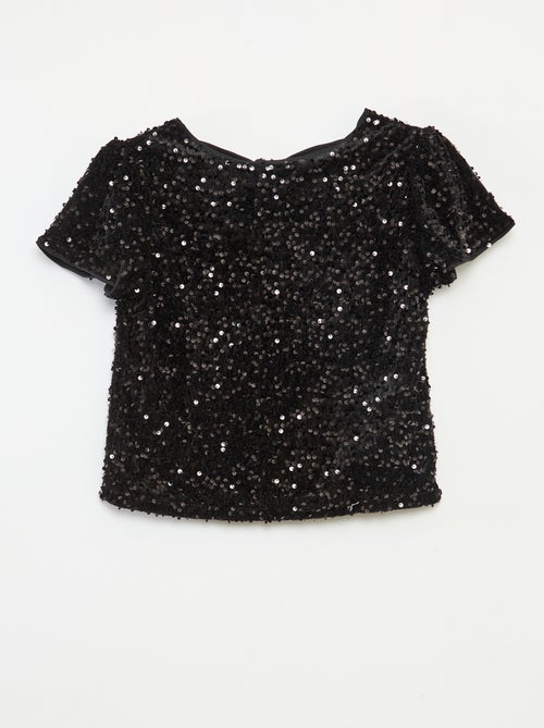 Blouse en velours sequins - Kiabi