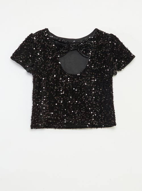 Blouse en velours sequins - Kiabi