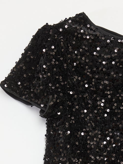 Blouse en velours sequins - Kiabi