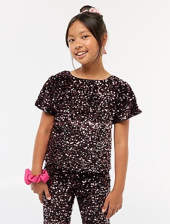 Blouse en velours sequins