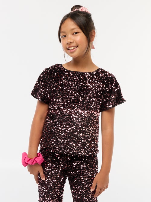 Blouse en velours sequins - Kiabi