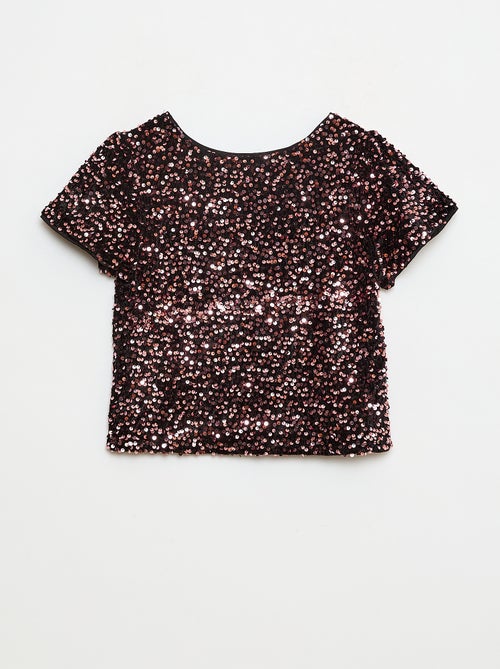 Blouse en velours sequins - Kiabi