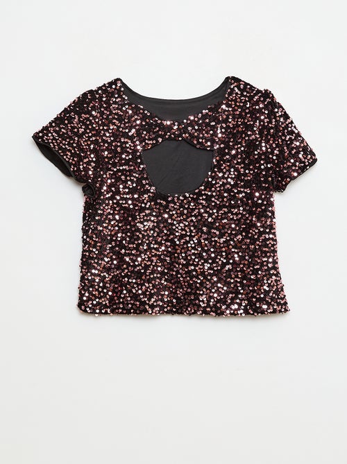 Blouse en velours sequins - Kiabi