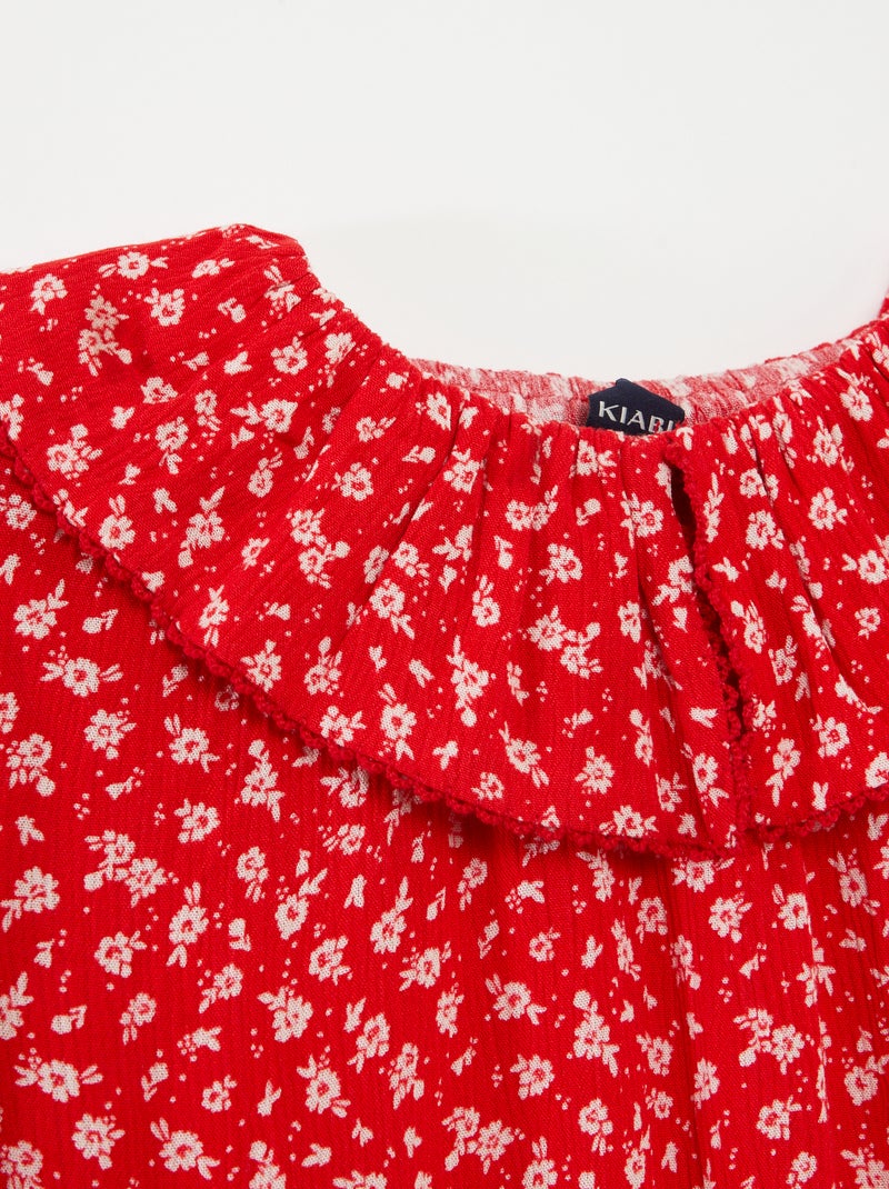 Blouse en viscose col volanté - So Easy ROUGE - Kiabi