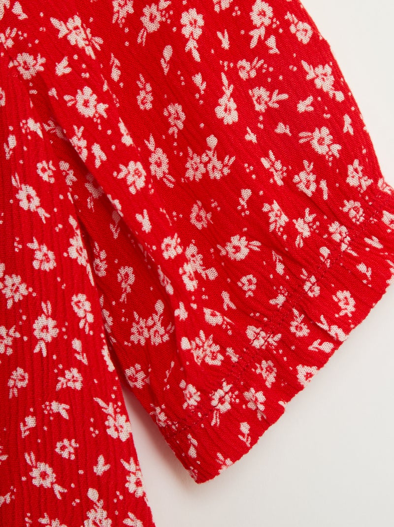 Blouse en viscose col volanté - So Easy ROUGE - Kiabi