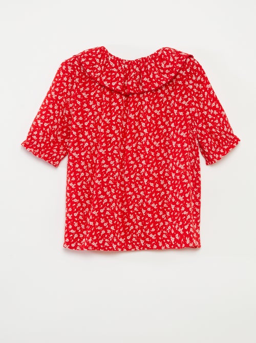 Blouse en viscose col volanté - So Easy - Kiabi