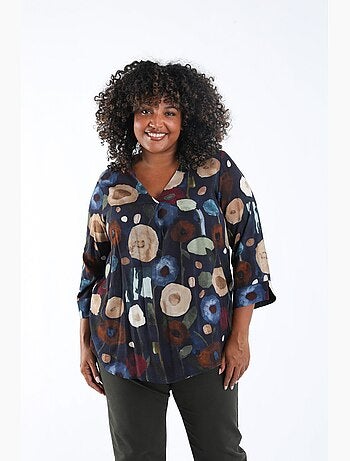 Blouse en viscose imprimé coquelicots