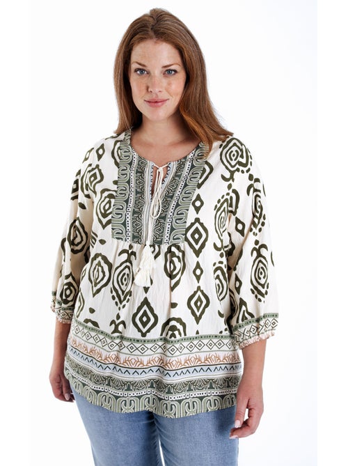 Blouse en viscose imprimé ethnique PAPRIKA - Kiabi