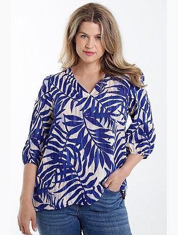 Blouse en viscose imprimé feuillage