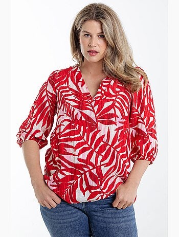 Blouse en viscose imprimé feuillage