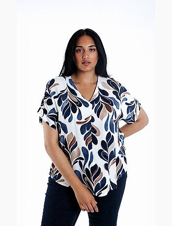 Blouse en viscose imprimé feuilles PAPRIKA