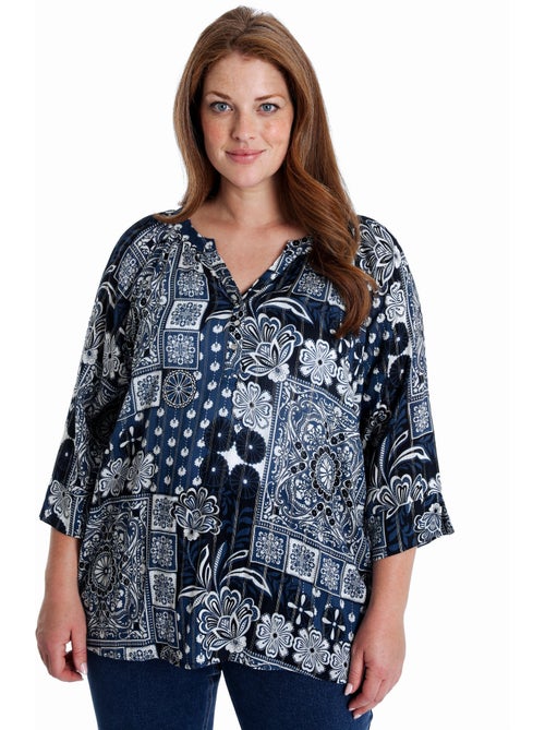 Blouse en viscose imprimé floral avec lurex PAPRIKA - Kiabi