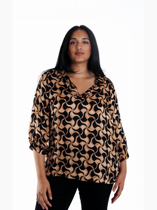 Blouse en viscose imprimé graphique bicolore PAPRIKA - Kiabi