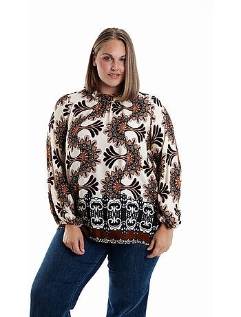 Blouse en viscose imprimé graphique PAPRIKA