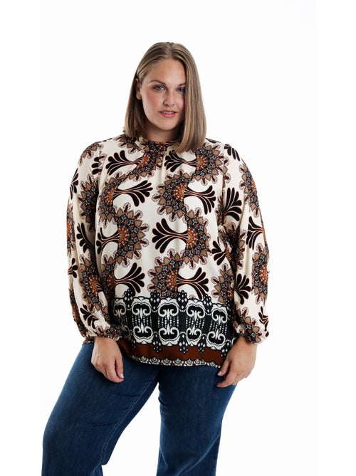 Blouse en viscose imprimé graphique PAPRIKA - Kiabi