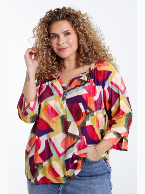 Blouse en viscose imprimé graphique PAPRIKA - Kiabi