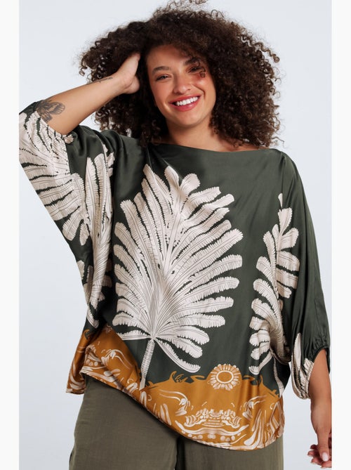 Blouse en viscose imprimé palmes PAPRIKA - Kiabi