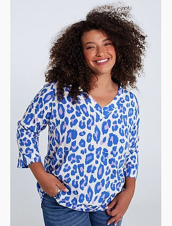 Blouse en viscose imprimé peau de bête