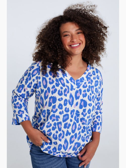 Blouse en viscose imprimé peau de bête PAPRIKA - Kiabi