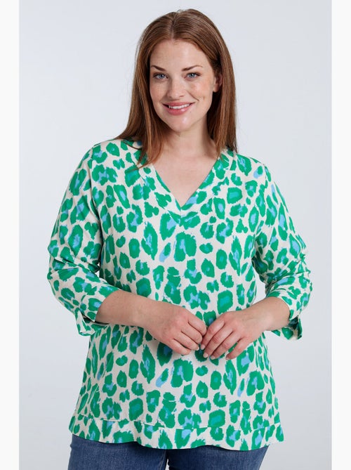 Blouse en viscose imprimé peau de bête PAPRIKA - Kiabi