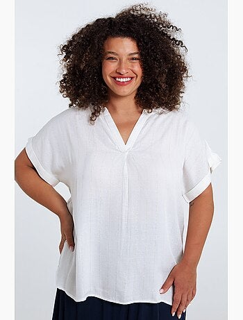 Blouse en viscose rayures lurex