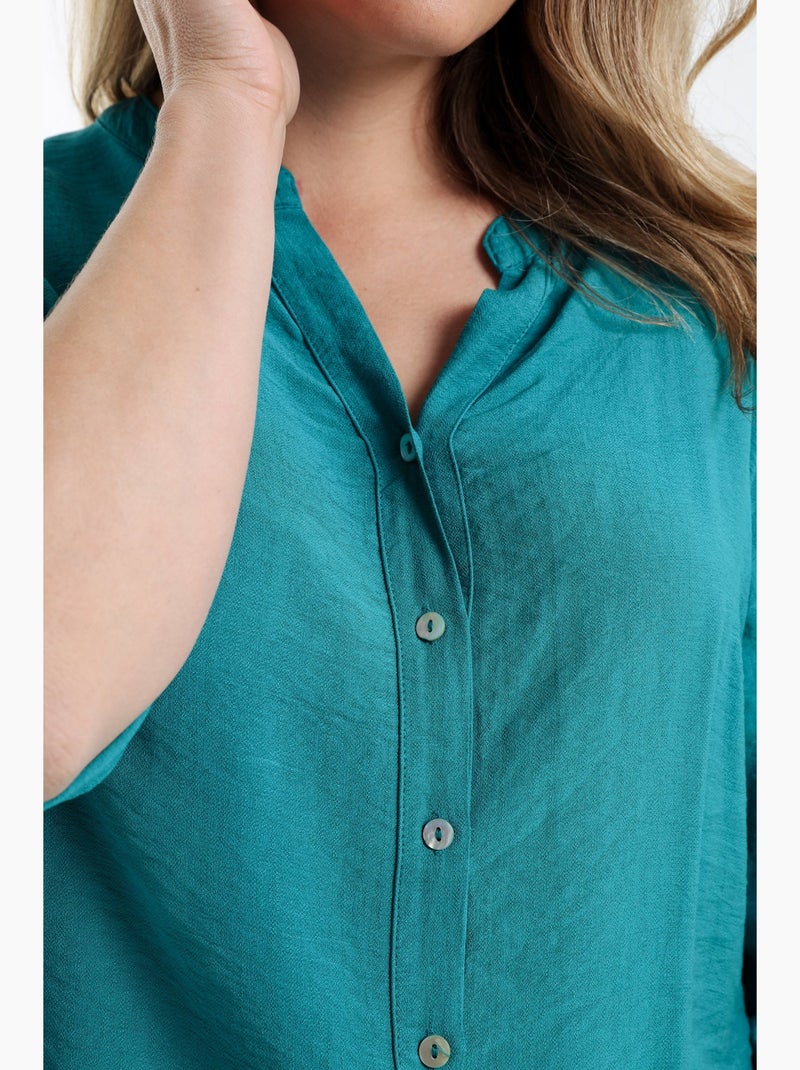 Blouse en viscose uni PAPRIKA Jaune citron - Kiabi