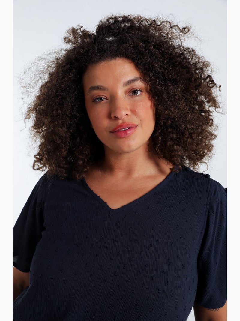 Blouse en viscose unie PAPRIKA Corail - Kiabi