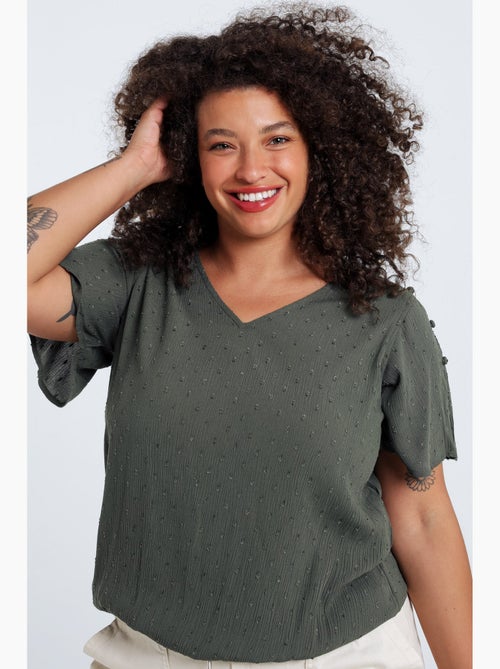 Blouse en viscose unie PAPRIKA - Kiabi
